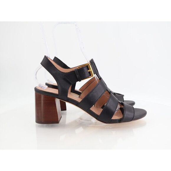 Cole Haan Womens Josie Fisherman Sandals Black Leather Caged Block Heel 11B - Picture 3 of 11